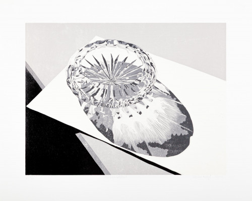 Philipp Hennevogl - Aschenbecher, 2014 Linolschnitt