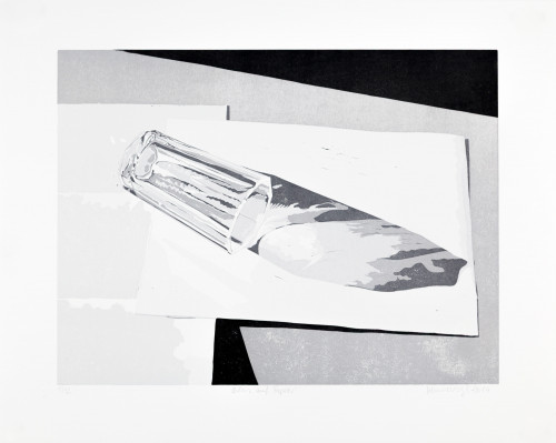 Philipp Hennevogl - Glas auf Papier, 2014 Linolschnitt