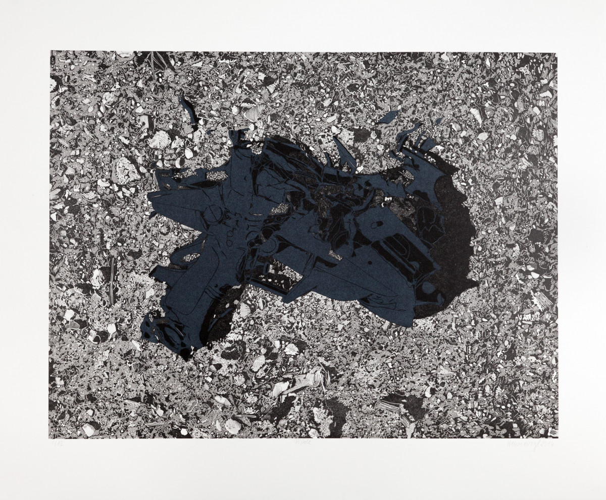 Philipp Hennevogl - Pistole, 2014 Linolschnitt