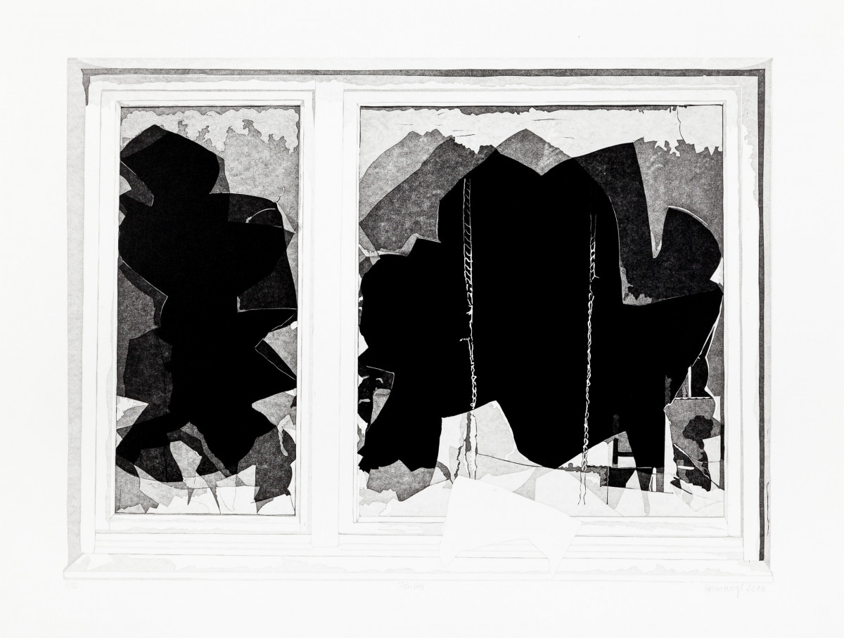 Philipp Hennevogl - Fenster, 2016 Linolschnitt