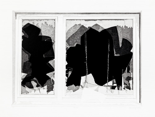 Philipp Hennevogl - Fenster, 2016 Linolschnitt
