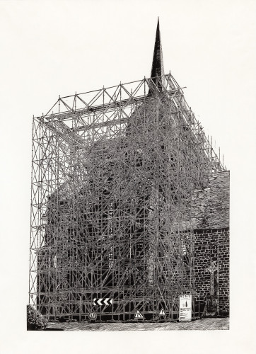 Philipp Hennevogl - Kirche, 2025 Linolschnitt